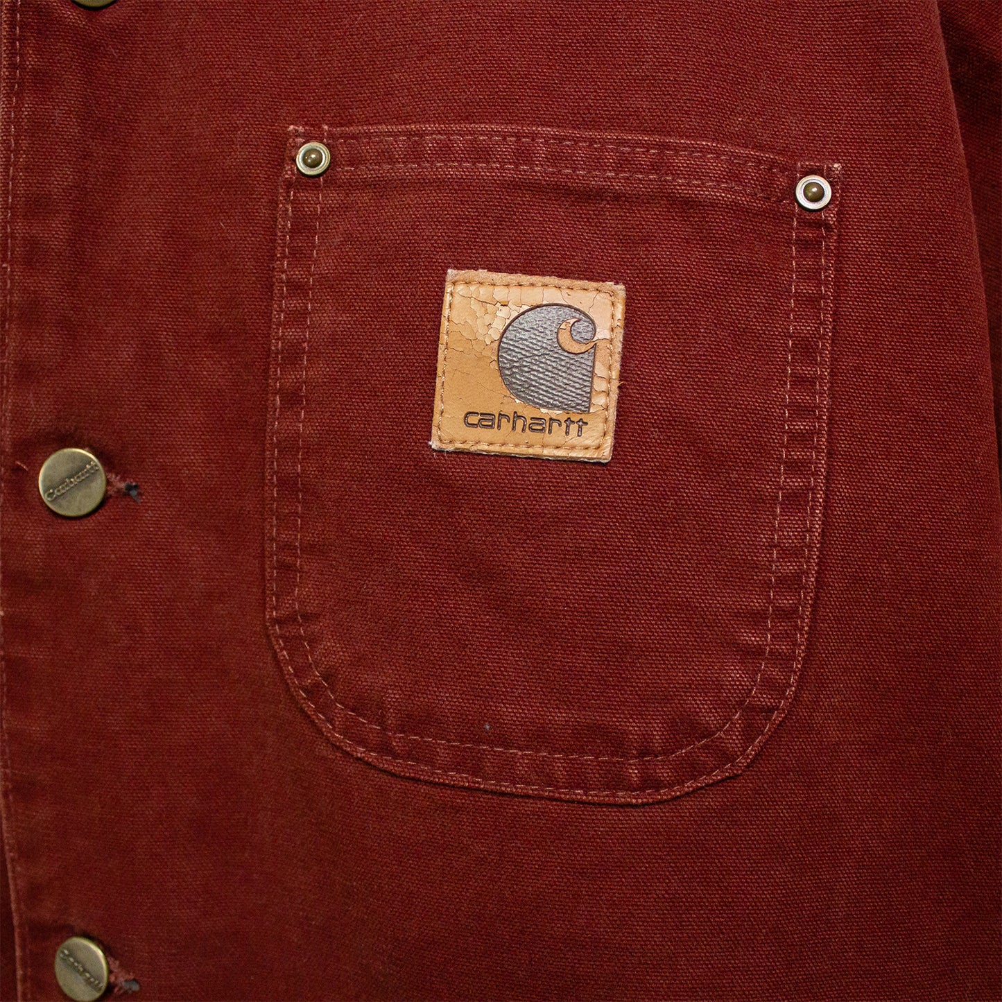 Carhartt, 2000s Blanket Lined Chore Barn Coat Jacket C02 Clay Red.