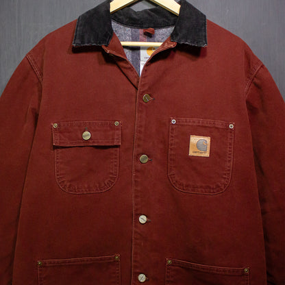 Carhartt, 2000s Blanket Lined Chore Barn Coat Jacket C02 Clay Red.