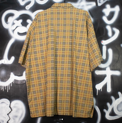 2XL Sin Tag, Check Pattern (Burberry Pattern) Button Up Shirt. (2XL)