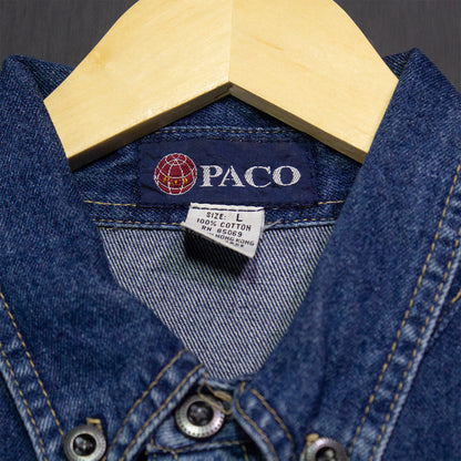 Paco Jeans, 90s Blue Denim Shirt Jacket.