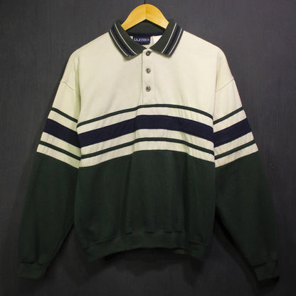 Puritan, Vintage Long Sleeve Polo Shirt.