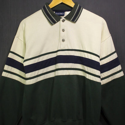 Puritan, Vintage Long Sleeve Polo Shirt.