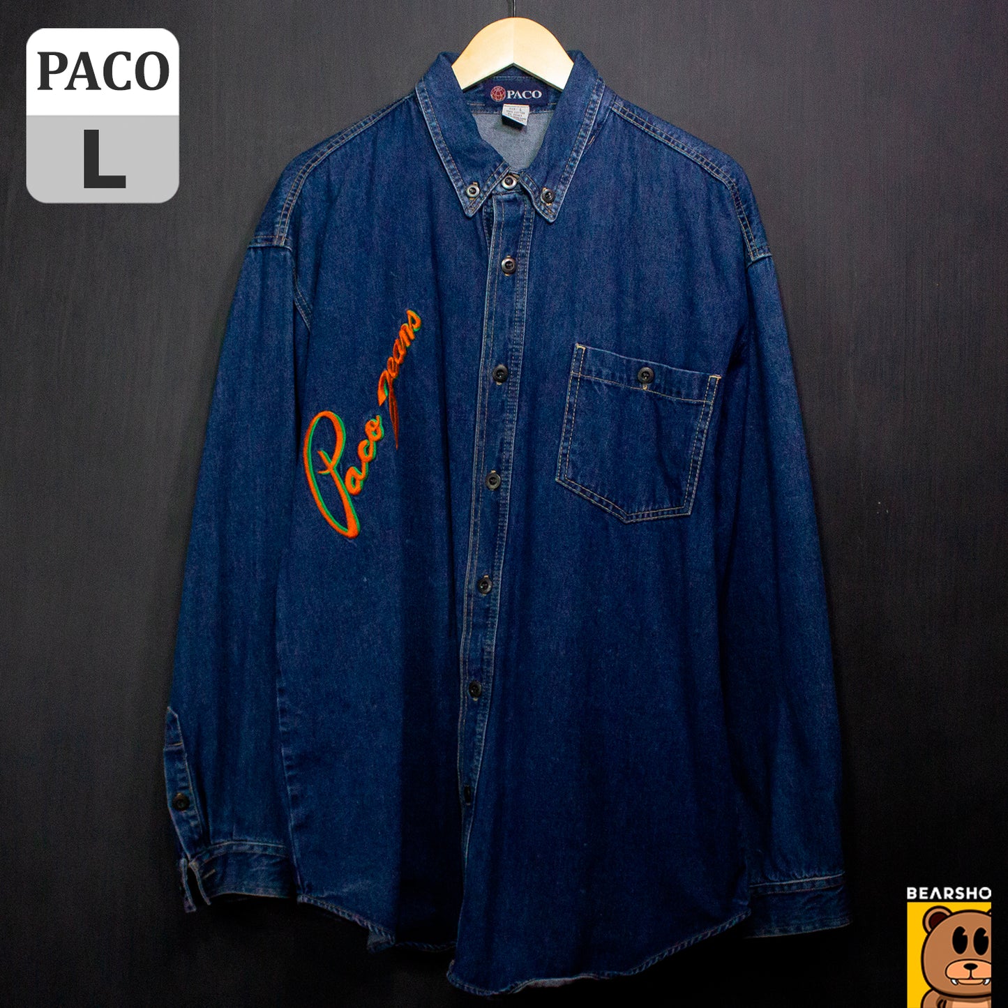 Paco Jeans, 90s Blue Denim Shirt Jacket.